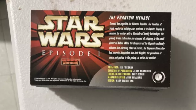 Star Wars Episode 1 Series 1 Widevision 1999 Topps Complete Base Card Set Of 80