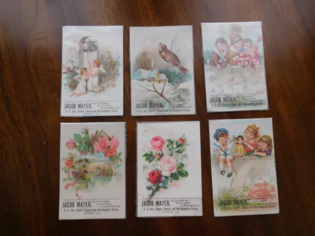 Antique Trade Cards Jacob Mayer Clothier Hatter Furnisher Easton, PA SIX