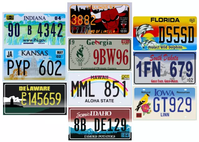 Sammlung von 10 USA Nummernschild License Plates METALLSCHILD P2