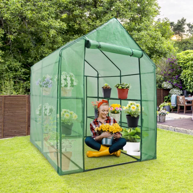 8 Racks 3 Tiers Greenhouse Portable Mini Walk-in Outdoor Planter