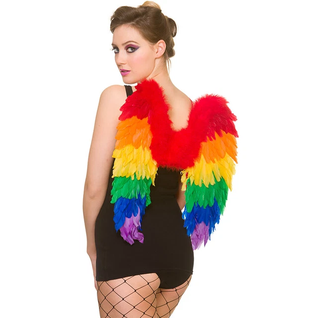 Arcobaleno Pappagallo Piume Ali Pride Uomo Donna Accessorio Vestito