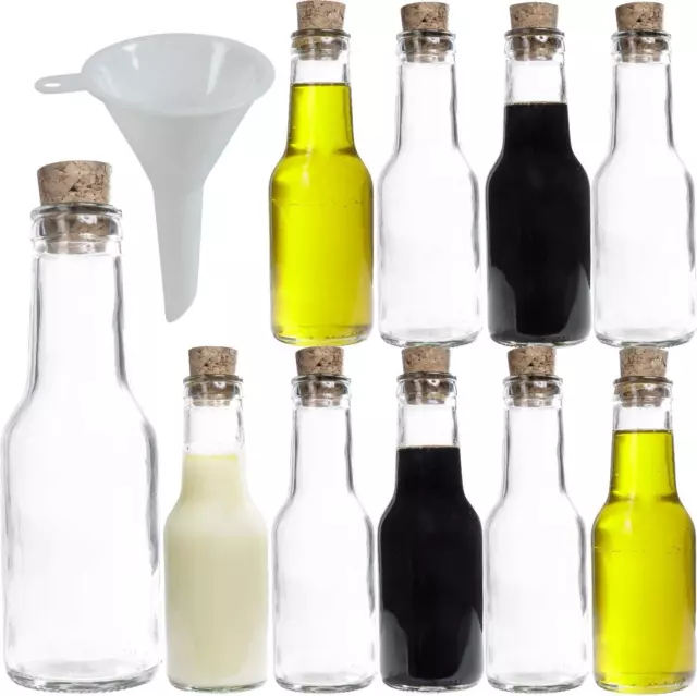 Viva Haushaltswaren - 10 Bottiglie Piccole in Vetro Con Tappo in Sughero Da Riem