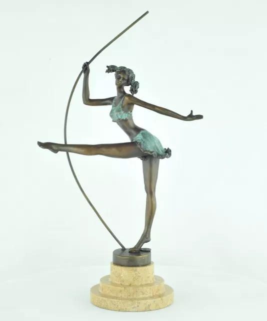 Signed Bronze Art Deco Style Art Nouveau Style Sculpture Statue