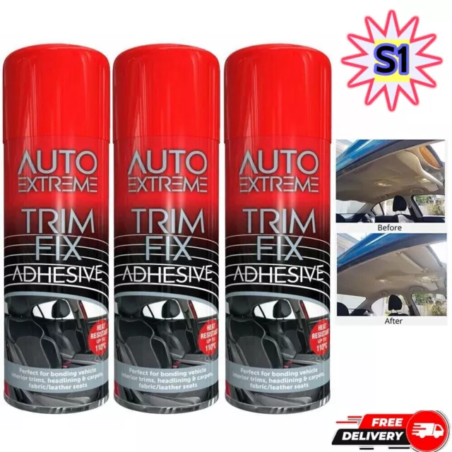 3 Trim Fix 500Ml High Temperature Adhesive Spray Carpet Glue For Cars Van Lining