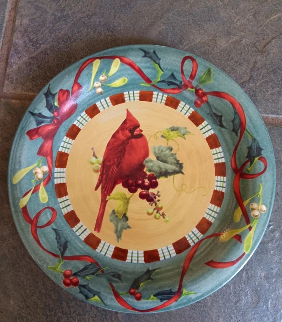 Lenox Winter Greetings Everyday Cardinal 10 3/4" Dinner Plates Set Of 4 3