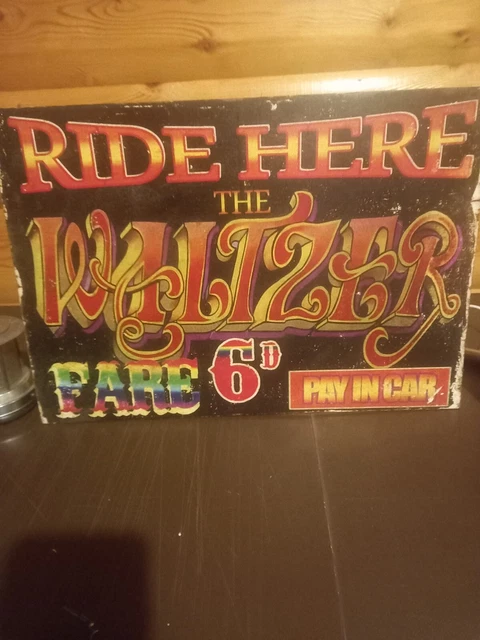 VINTAGE STYLE WOODEN fairground/sideshow sign ride the Waltzer £20.00 ...