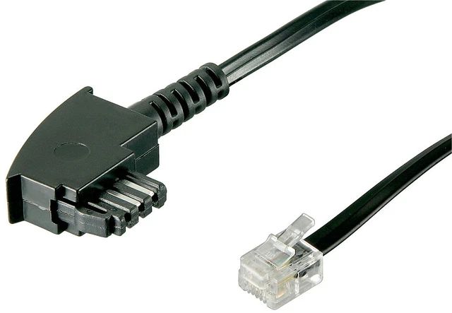 3x Cavo di collegamento TAE; TEL TAE-F 600 UNI BLACK 6m