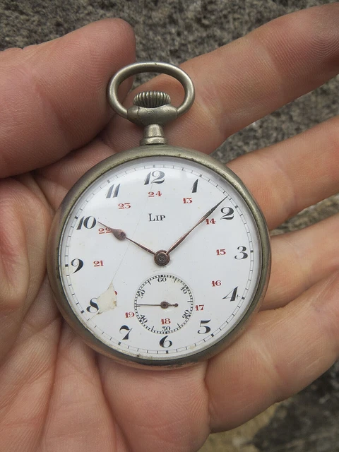 NOS JEU AIGUILLE Heure, Minute, Seconde Patiné Montre Lip