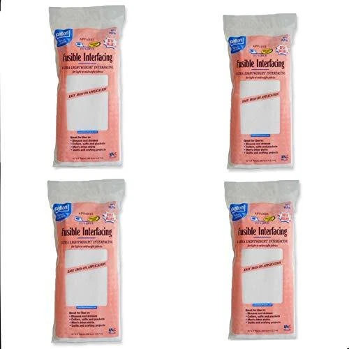 Interfaz fusible ultraligera Pellon PLF36, blanca, 15" x 3 yardas (paquete de 4)