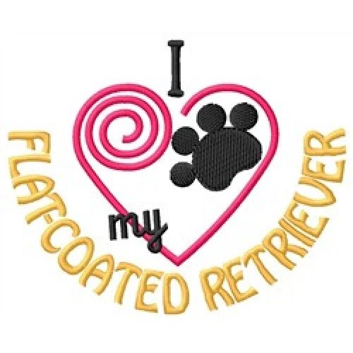 I "Heart" My Flat-Coated Retriever Fleece Jacket 1358-2 Size S - XXL