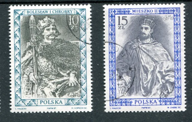 Briefmarken, Polen,Polska, Kpl Satz, Polnische Herrscher, Fi 2983-84, 1987, gest