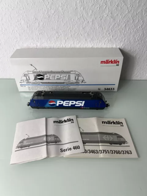 ✅Märklin H0 34633 E-Lok Re 460 SBB CFF "Pepsi" delta digital wie NEU OVP K26✅