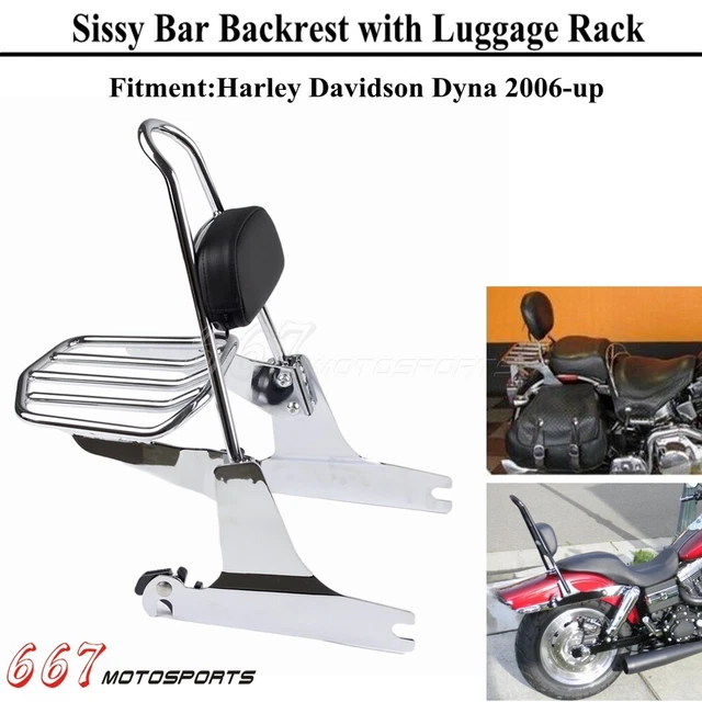 SISSY BAR BACKREST with Luggage Rack For Harley Davidson 20062022 Dyna