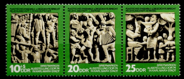 DDR        1988-90   Dreierstreifen  Satz   **