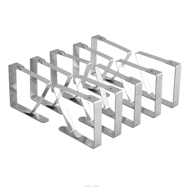 Lot 12 Pinces à Nappe Inox Hauteur 4,5 Cm - Clips Table Extérieure Anti-Vent Pour Jardin Et Restaurant