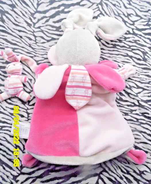 🐞 Doudou Et Compagnie Marionnette Lapin Celestine Rose Petale 32Cm Neuf 2