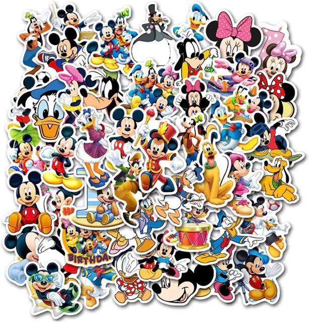 50Pcs Mickey Minnie Mouse Stickers Car Skateboard Luggage Laptop Suitcase UK NEW