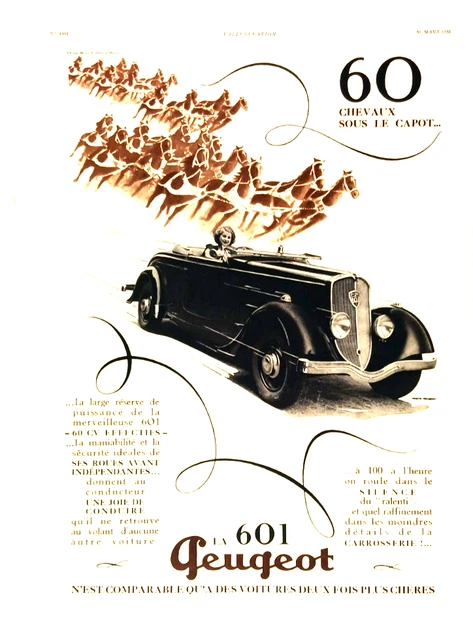 Publicité de voitures anciennes peugeot Banque de photographies et d
