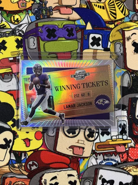 2020 Contenders Optic Lamar Jackson Winning Ticket Silver Prizm #WT4 Ravens