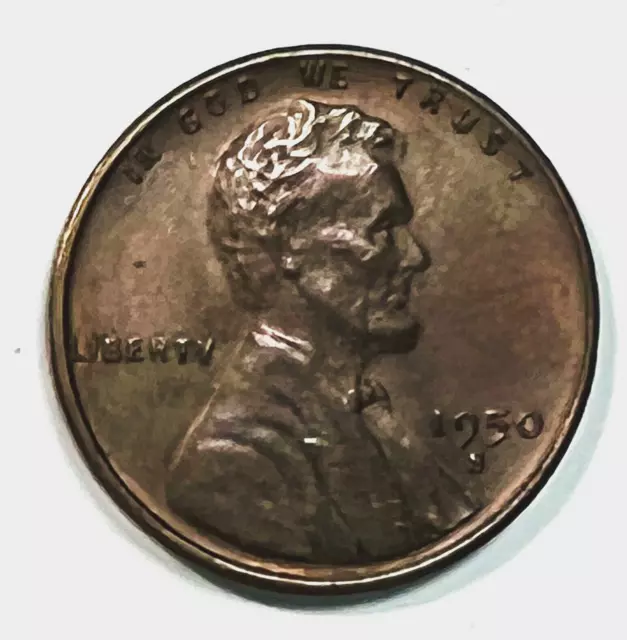1950 S Lincoln Obverse Wheat Ears Reverse 1 Cent Uncirculated Coin 6731