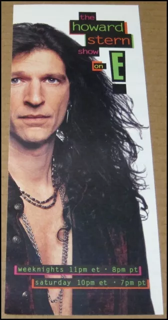 1996 Howard Stern Show on E! Print Ad TV Promo Advertisement 4.75"x12" Clipping