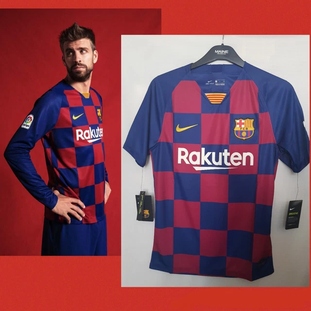Nike FC Barcelona 19/20 Football Home Shirt Navy Red Short Sleeve Jersey Size S