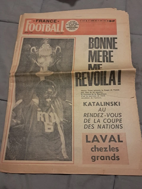 France Football N°1575 OM - Lyon Finale Coupe De France 1976 Rare Collector