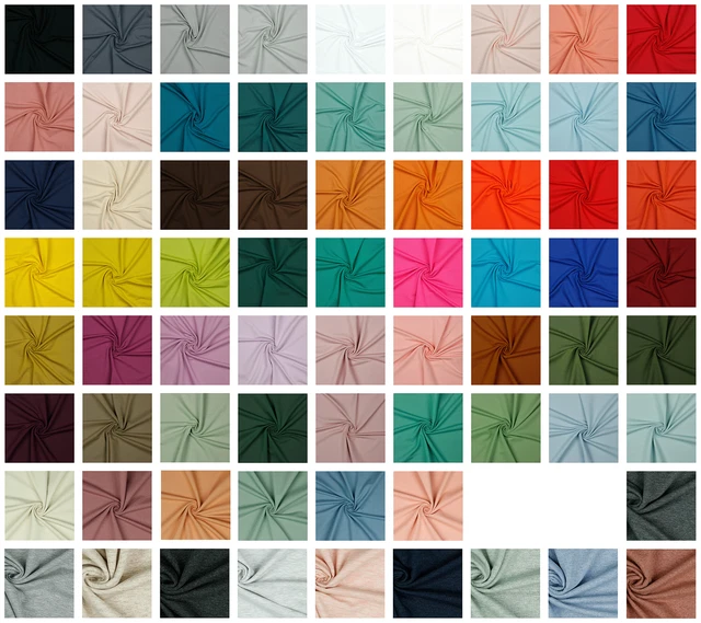 French Terry Uni + melangia 67 colori merce al metro da 0,25m Tex + certificato GOTS