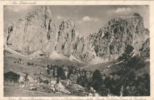 STRADA COLFOSCO GIOGO GARDENA Cime Rosse Rotspitzen e Tschierspitzen Cartolina