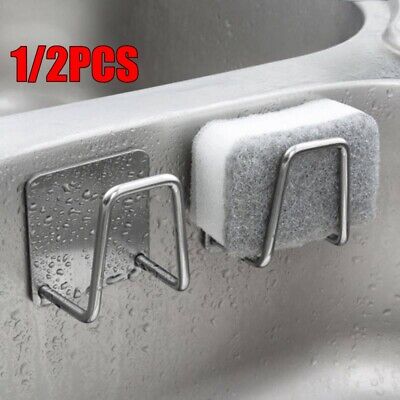 Kitchen Steel Sink Sponges Holders Self Adhesive Drain Drying Rack