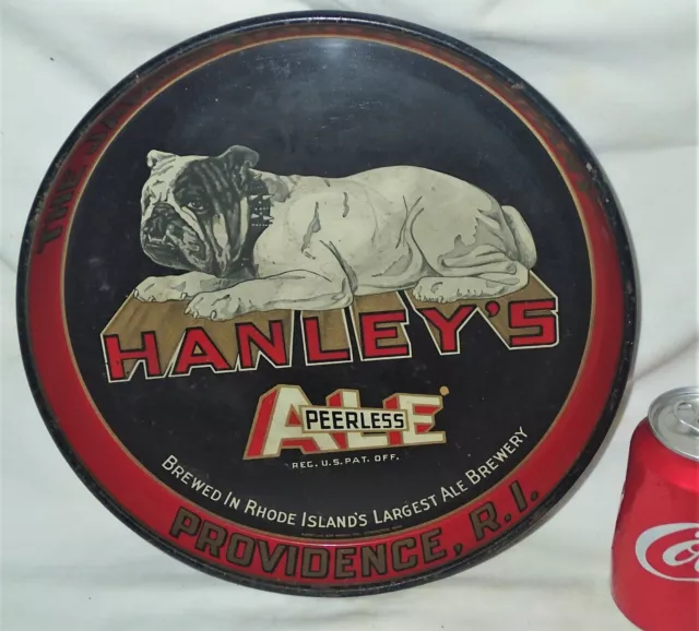 Hanleys R.i. Usa Bull Dog Peerless Ale Beer Advertising Brewery Sign Art Tray #5