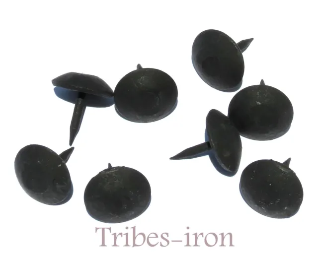 100 Hand Forged Clavos 1" Black Round Nail Wrought Iron Domed Door Decor Studs