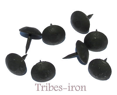 40 Hand Forged Clavos 1" Black Round Domed Head Nails Iron Door Decor Studs Lot