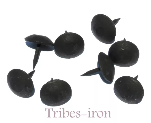 40 Hand Forged Clavos 1" Black Round Domed Head Nails Iron Door Decor Studs Lot