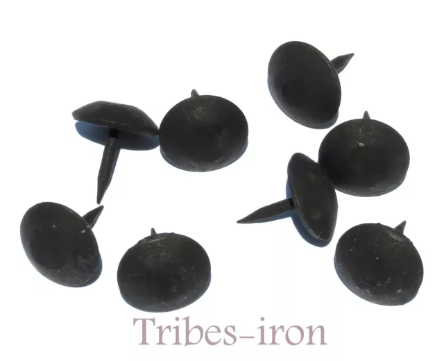 Lot 40 Handmade Iron Nails 1" Black Round Domed Head Clavos Door Decor Cup Studs