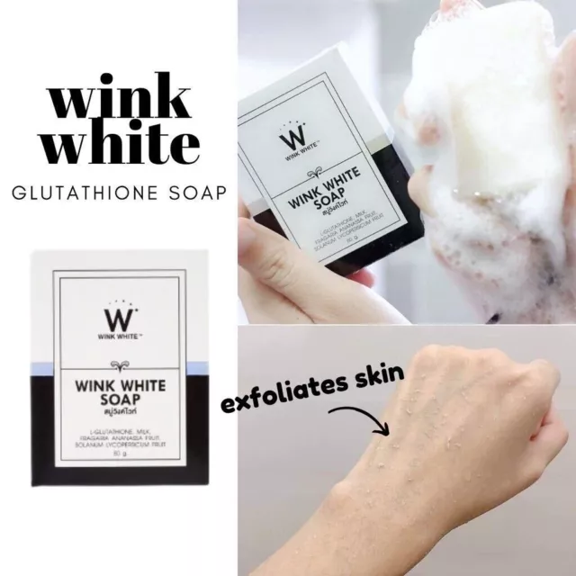 5 X Wink White Gluta Soap Whitening Body Pure Face Lightening Skin Cleansing 80g 2