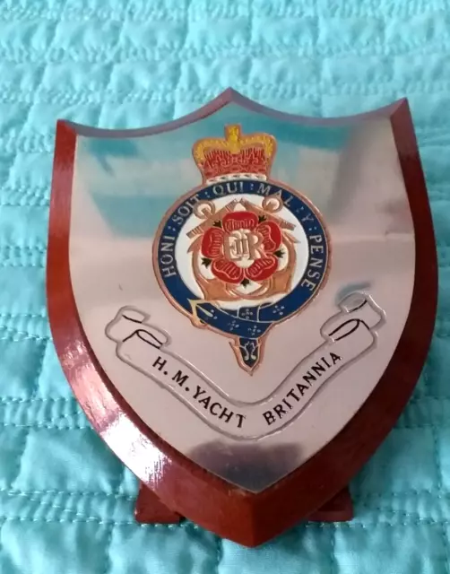Desk Shield ,*H.M.S. YACHT BRITTANIA*,bought Fom The N.A.A.F.I. Singapore