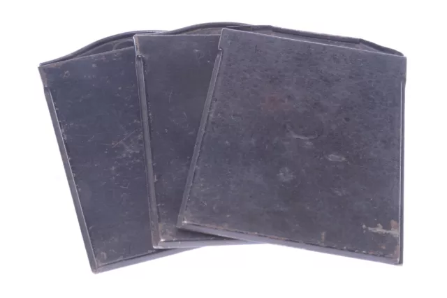 ✅ Juego De 3 Soportes De Placa De Vidrio Antiguo Sin Marca Para Cámara Formato 6.5X9Cm