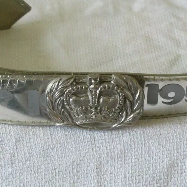 Vintage Belt 1977 The Queens Silver Jubilee Silver Disco