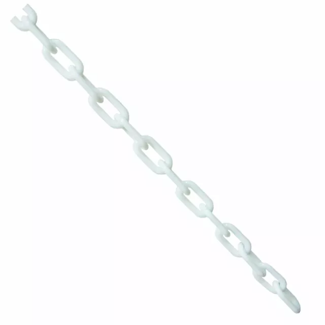 Plastic Barrier Chain Link Safety Decorative Garden Fence - White 5m x 6mm