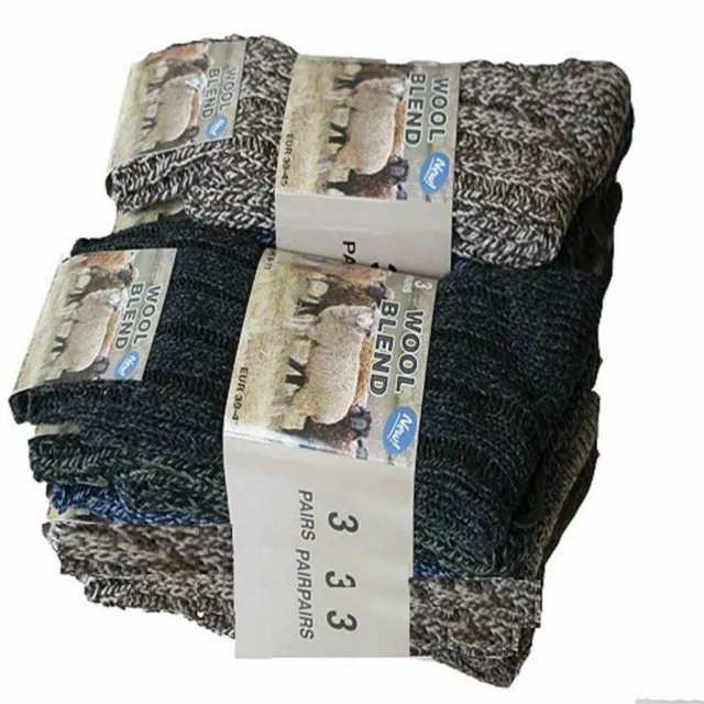 3 Pairs Mens Thick Wool Socks Work Hiking Boot Winter Thermal sock Size 6-11