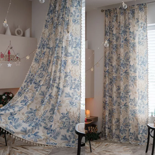 Boho Curtain Tassel Curtain For Living Room Kitchen Window Drape Treatment Decor