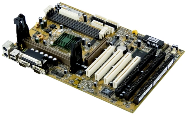 Retro Computer Clicker BIOSTAR M6TBA INTEL i440BX Slot 1 Retro Computer Motherboard ISA AGP ...