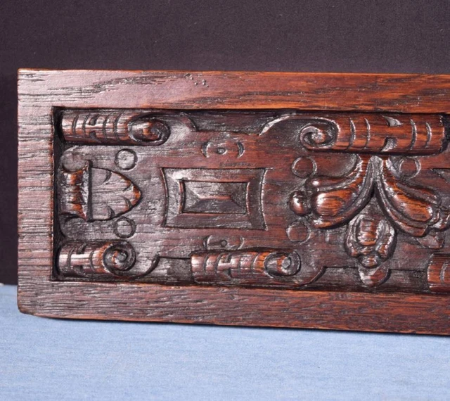 *French Antique Hand Carved Architectural Drawer Fronts/Panels in Solid Oak Wood 10