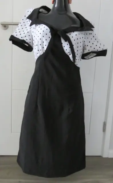 Lindy Bop Laney Black White Polka Dot Spot Retro 50S Rockabilly Wiggle Dress 12