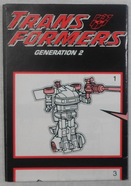 HASBRO 1993 EUROPEAN Transformers G2 Generation 2 Jazz Instructions ...