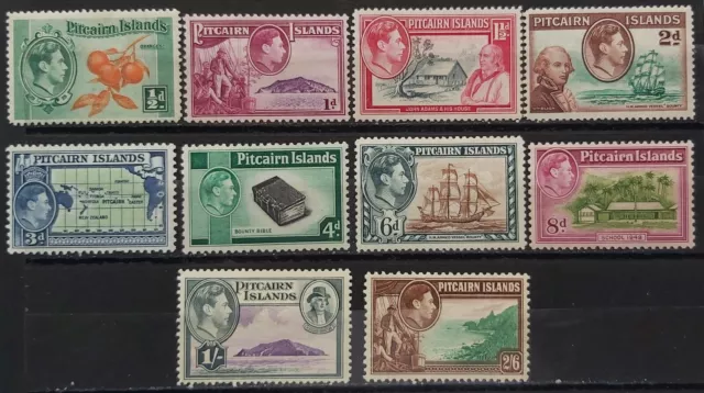 Pitcairn Islands KGVI 1940-51 Mint Lightly Hinged Set sg 1-8