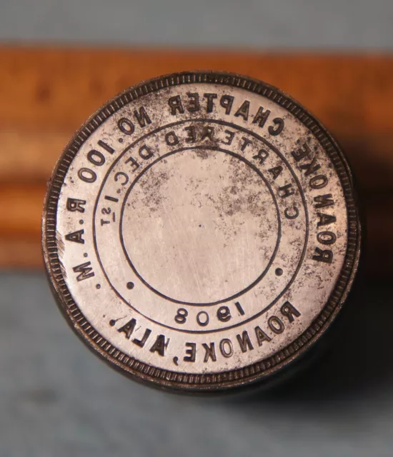 Antique ROANOKE AL Roanoke Chapter 100 RAM MASONIC PENNY Stamping Die TP240