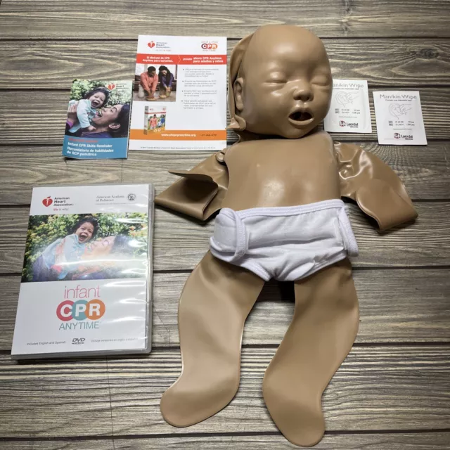 Infant CPR Anytime Kit Baby Inflatable Manikin Training DVD AHA Heart Associatio