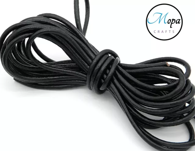 Round Leather Cord 100% Real 1, 2, 3mm for Jewellery Craft 2